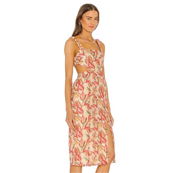 Lovers and Friends Bosworth Midi Dress in Emory Tropical Print NWT Small - Picture 2 of 3